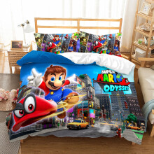 (SINGLE 135x200cm) Mario Digital Print Quilt Cover Set - Mario Odyssey