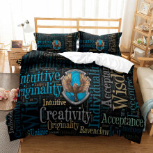 (Single135x200) Harry Potter School of Magic Digital Print Quilt Cover Set - ravenclaw2