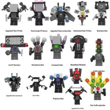16PCS Toilet Skibidi Building Blocks Tv Monitor Cameradiy Minifigures Toys Fit Lego