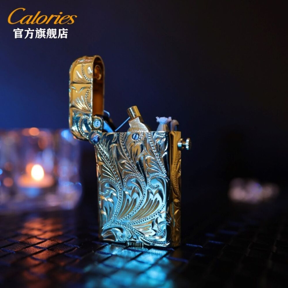 Yeuligo (Torrance Hand Carving Xiaota) Joint-Name Torens Kerosene Lighter Male Brass Press Ejection Mechanical Retro Old-Fashioned Machine