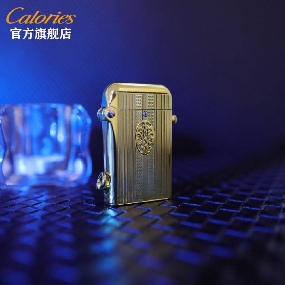 Yeuligo (Shuanggou Fugui Tree) Joint Name Torens Kerosene Lighter Male Brass Press Ejection Machinery Retro Vintage Antique