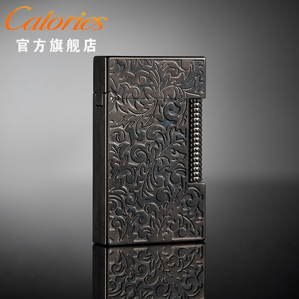Yeuligo Black (Shengshi Tang Grass Ra) Kalu Tangcao Gas Lighters Langsheng Steel Tone High-End Side Pulley Lighter For Boyfriend Gift