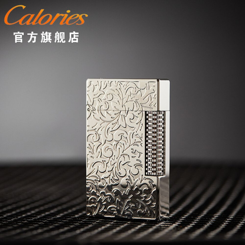 Yeuligo Silver (Shengshi Tangcao Rang) Kalu Tangcao Gas Lighters Langsheng Steel Tone High-End Side Pulley Lighter For Boyfriend Gift