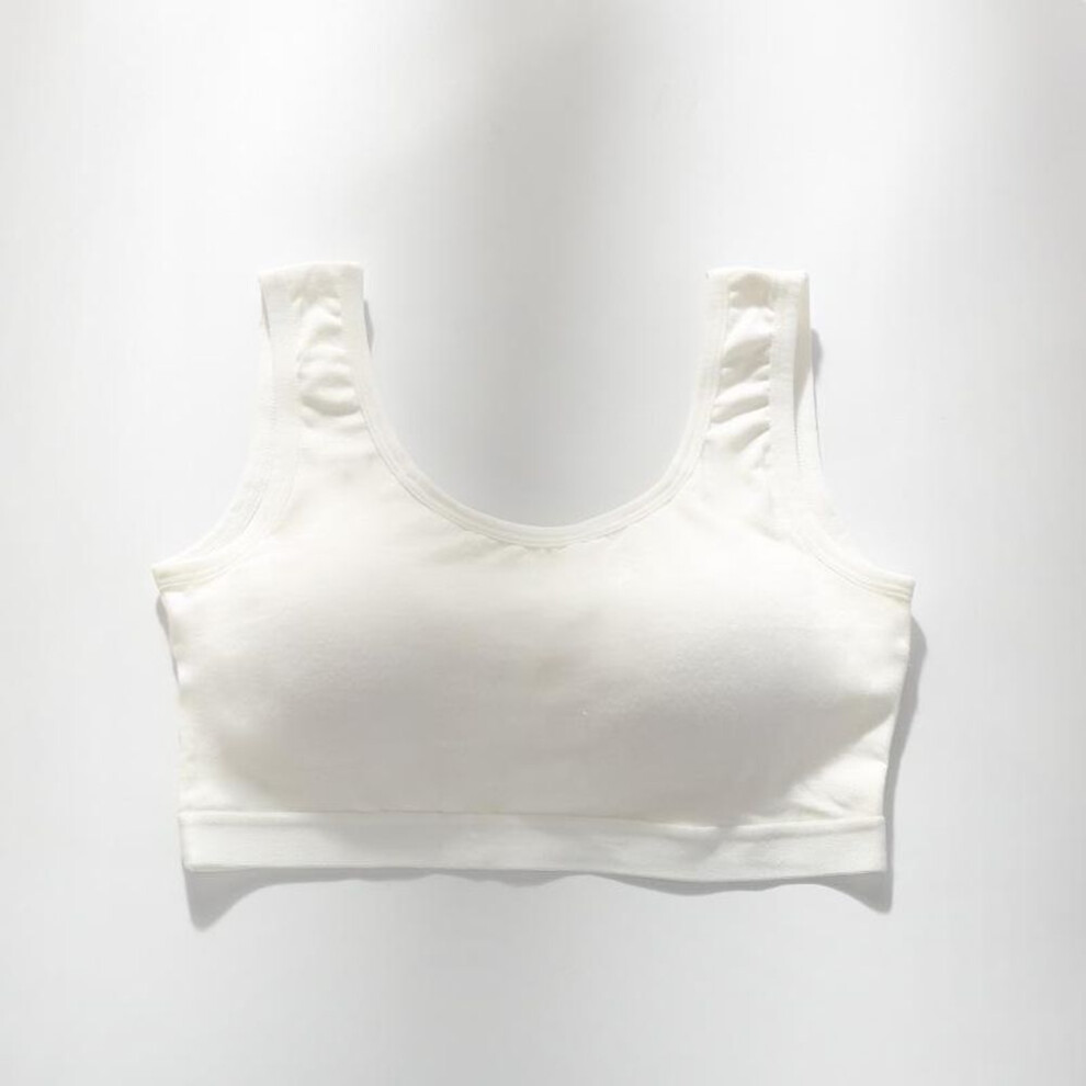 (white, XL) Elegant Strapless Push-Up Bra: One-Piece Fixed Cup, Pure Cotton, No Steel Ring Sports Bra for Women