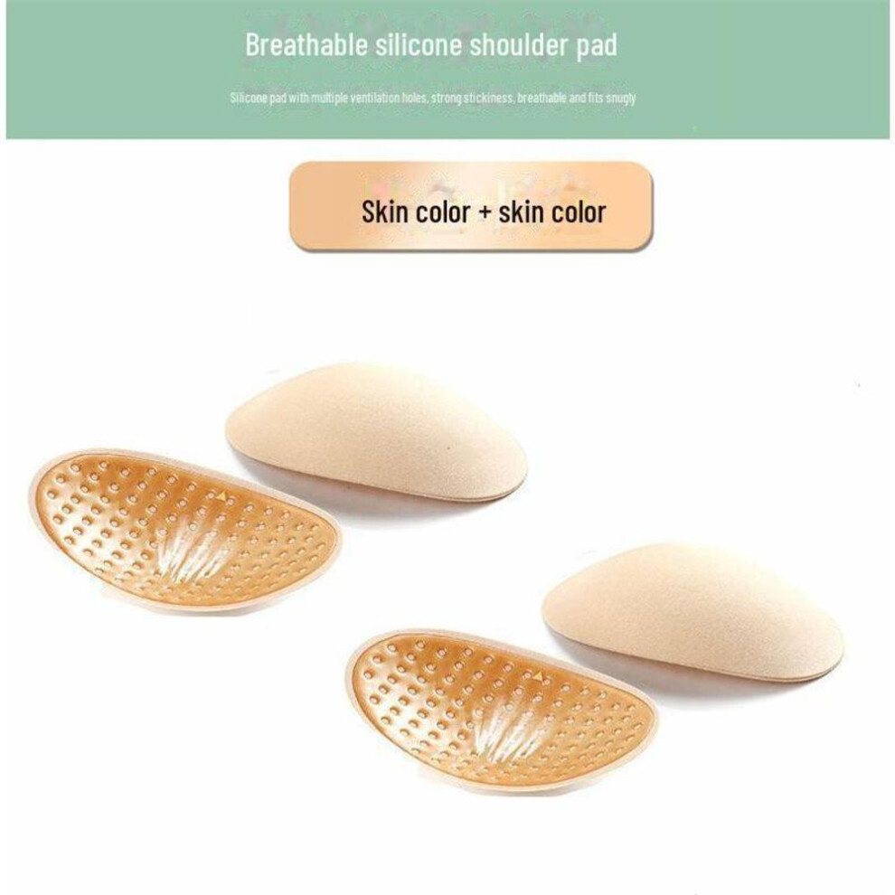 (beige, One Size) Silicone Non-slip Shoulder Pads - Invisible Self-adhesive Narrow Shoulder Enhancers For Men And Women