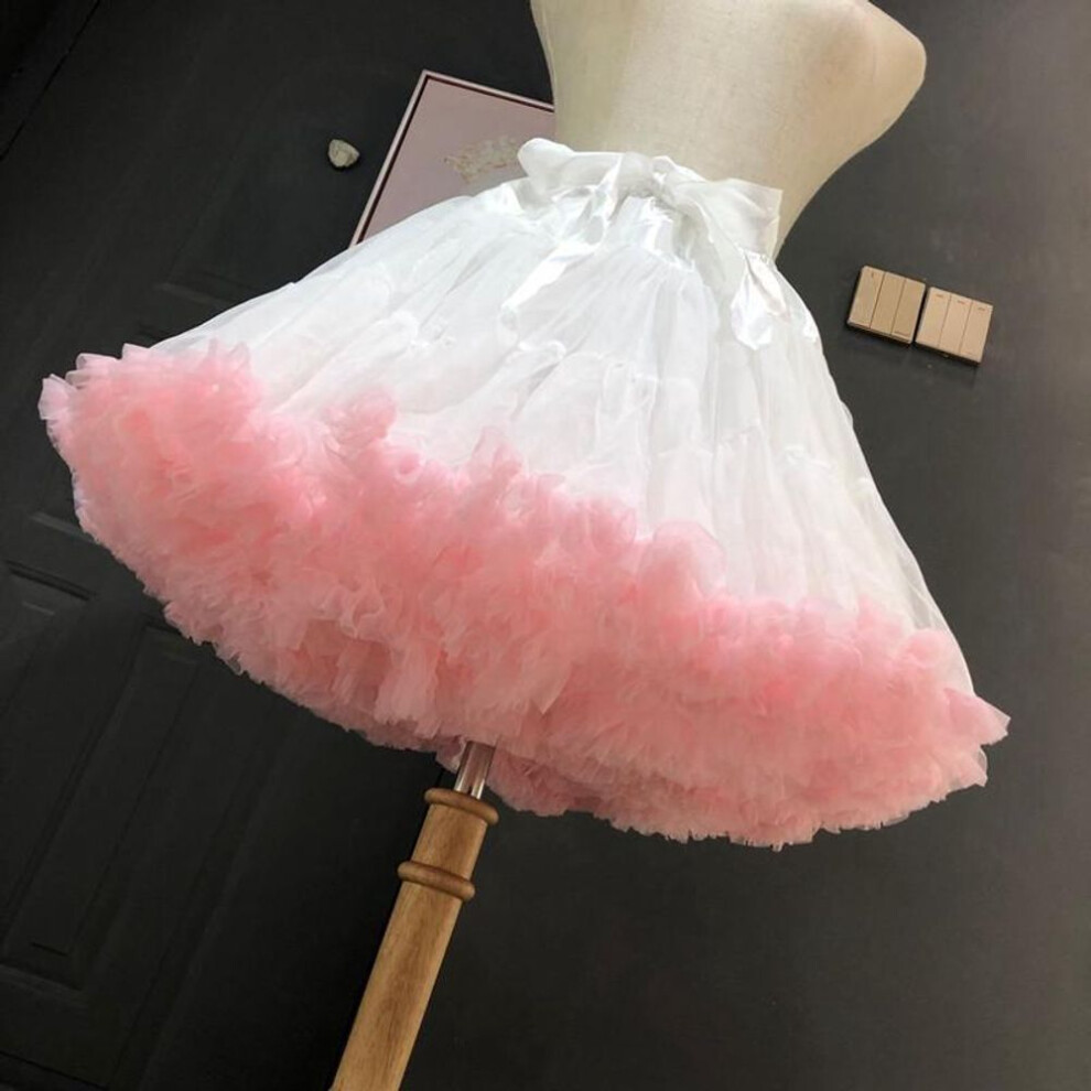(pink) 45cm Ultra-fluffy Marshmallow Lolita Skirt: Soft Gauze Petticoat With Cloud Support