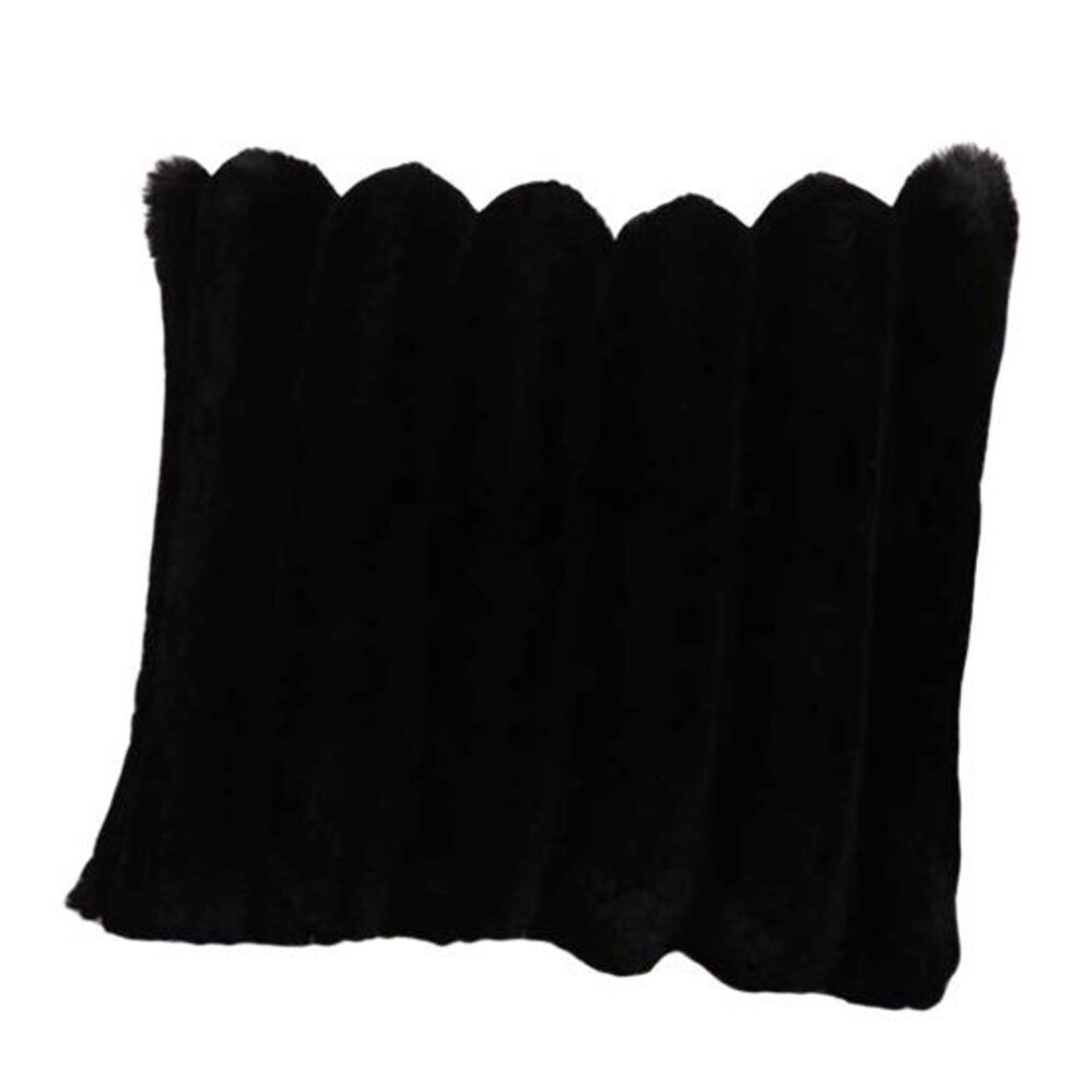 (black) Throw Pillowcase Large Stripe Pattern Patchwork Hidden Zipper Closure Fuzzy Material 45*45cm Pillow Cover Bedroom Living Room Sofa Party Decoration