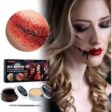 Scar Wax Kit Makeup Skin Wax Special Effects Halloween Stage Fake Wound Molding Scar with Spatula