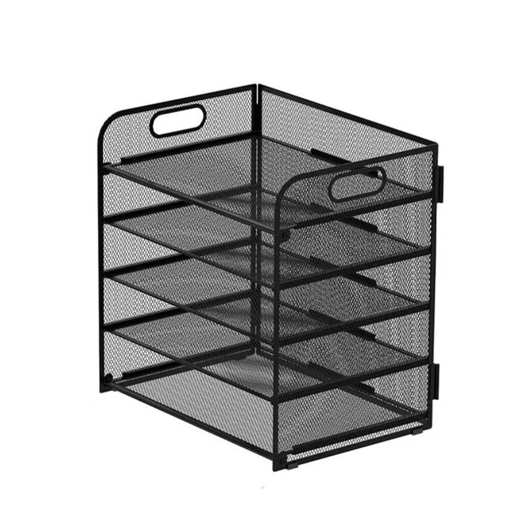 5 Tray Paper Sorter Rack Metal Document Letter Storage Organizer Mesh Desk Organiser Tray  Home