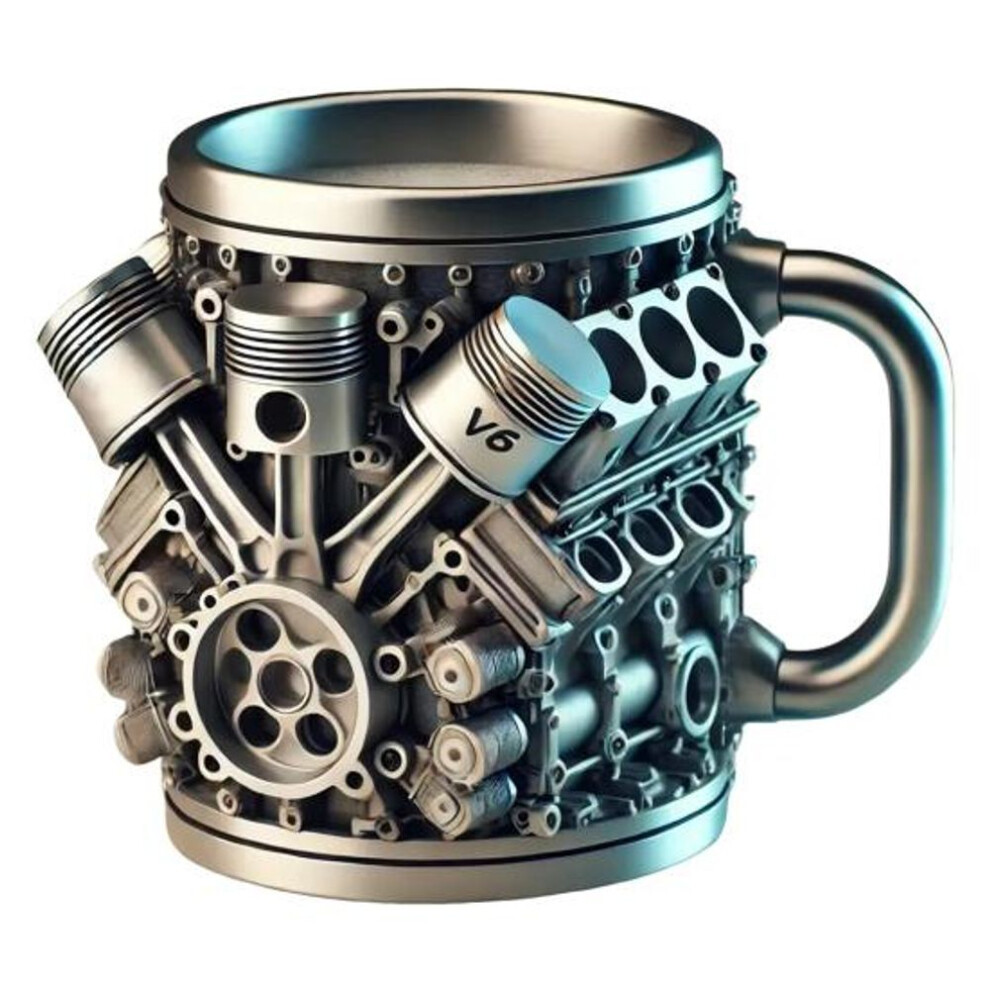 (as the picture, B) Handmade Coffee Cup V8 Engines Mug For Car Lovers Large Capacity Tea Cup Hot Beverage Mug For Home Office