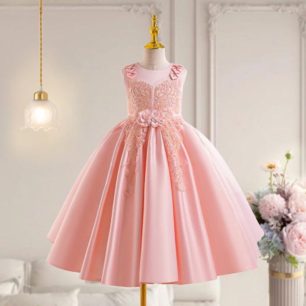 (pink, 160cm) New Sleeveless Princess Dress For Kids - Flower Girl & Show Host Outfit