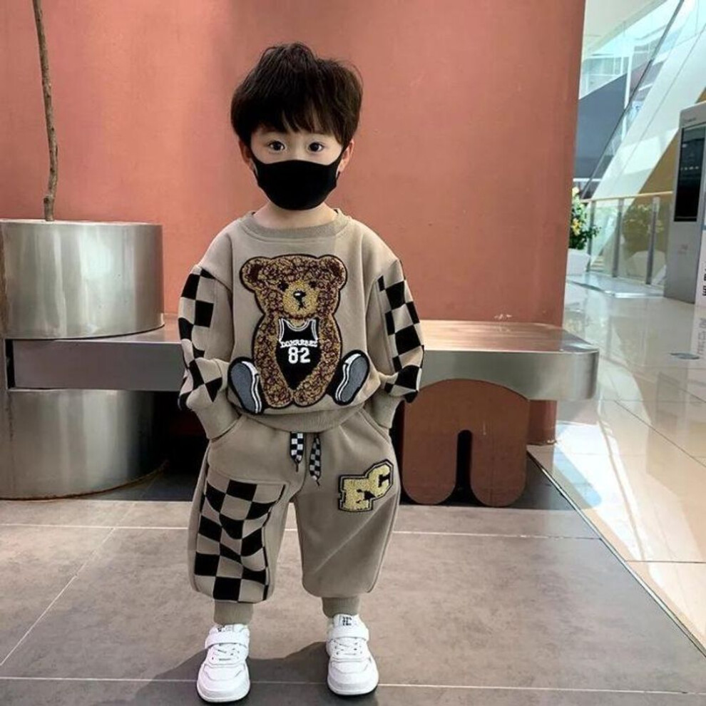 (khaki, 90) 2025 Stylish Bear Boy Suit - Trendy Spring & Autumn Baby Sweater For Little Celebrities