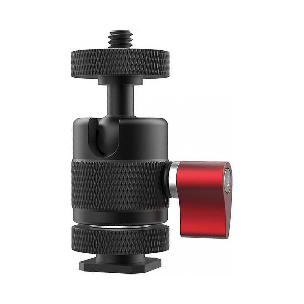 Mini Ball Head Hot Shoe, Mount 360 Panning 1/4" Ball Head Adapter For Dslr Cameras, Video Monitor, Gopro, Mini Dv,Flash ,Microphone, Monopod. Light 5004229922360