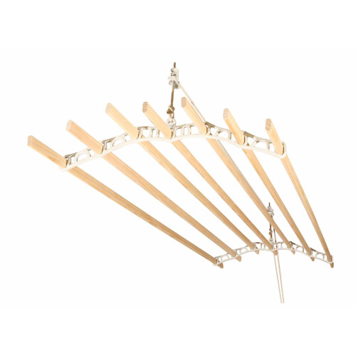 (7 Lath White, 2.1m) Pulley Clothes Airer Ceiling Maid Victorian ...