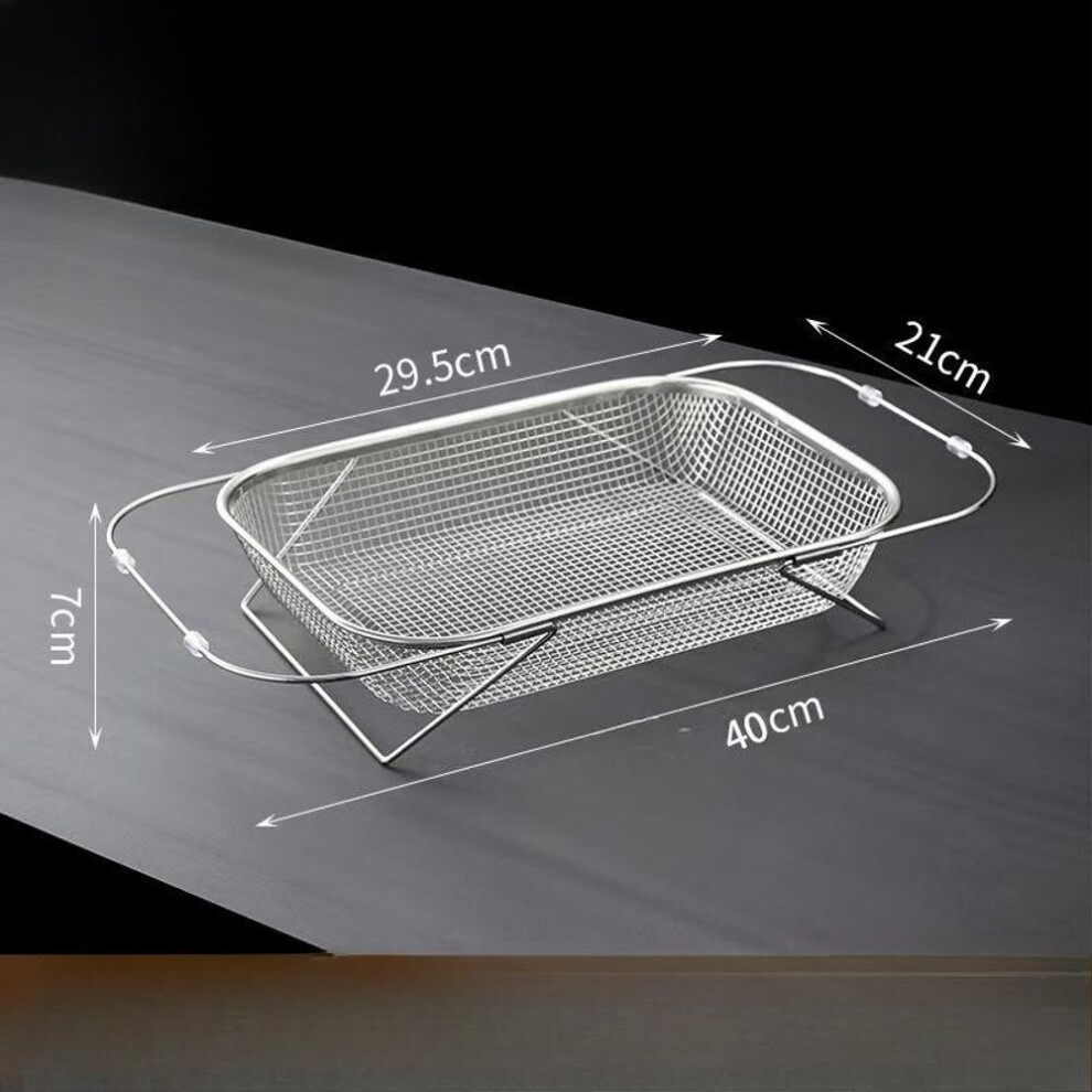 (white, M) Stainless Steel Adjustable Sink Rack - 1pc Multifunctional Colander, Vegetable Sink Washing Basket, Fruit Drain Basket, Strainer Basket
