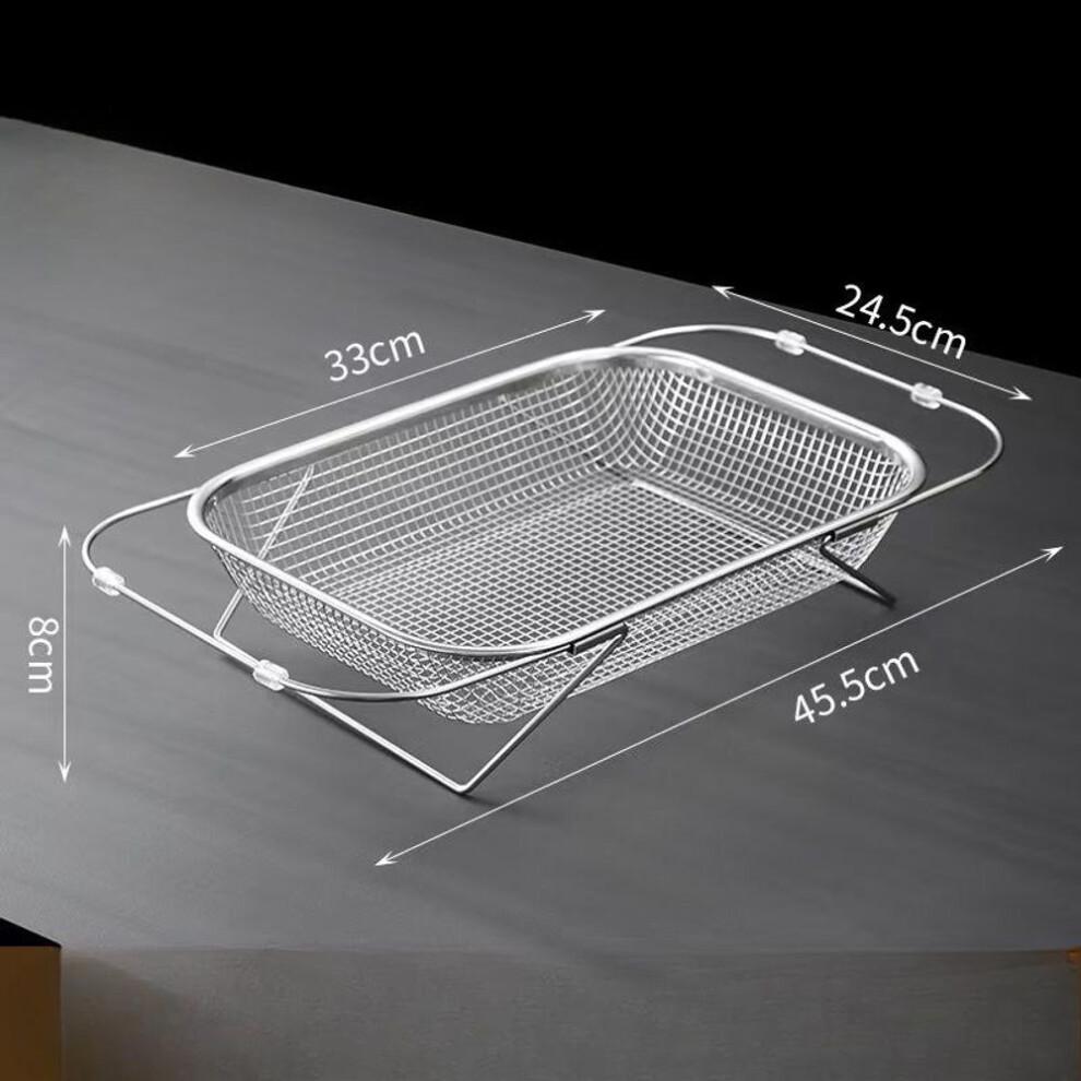 (white, L) Stainless Steel Adjustable Sink Rack - 1pc Multifunctional Colander, Vegetable Sink Washing Basket, Fruit Drain Basket, Strainer Basket