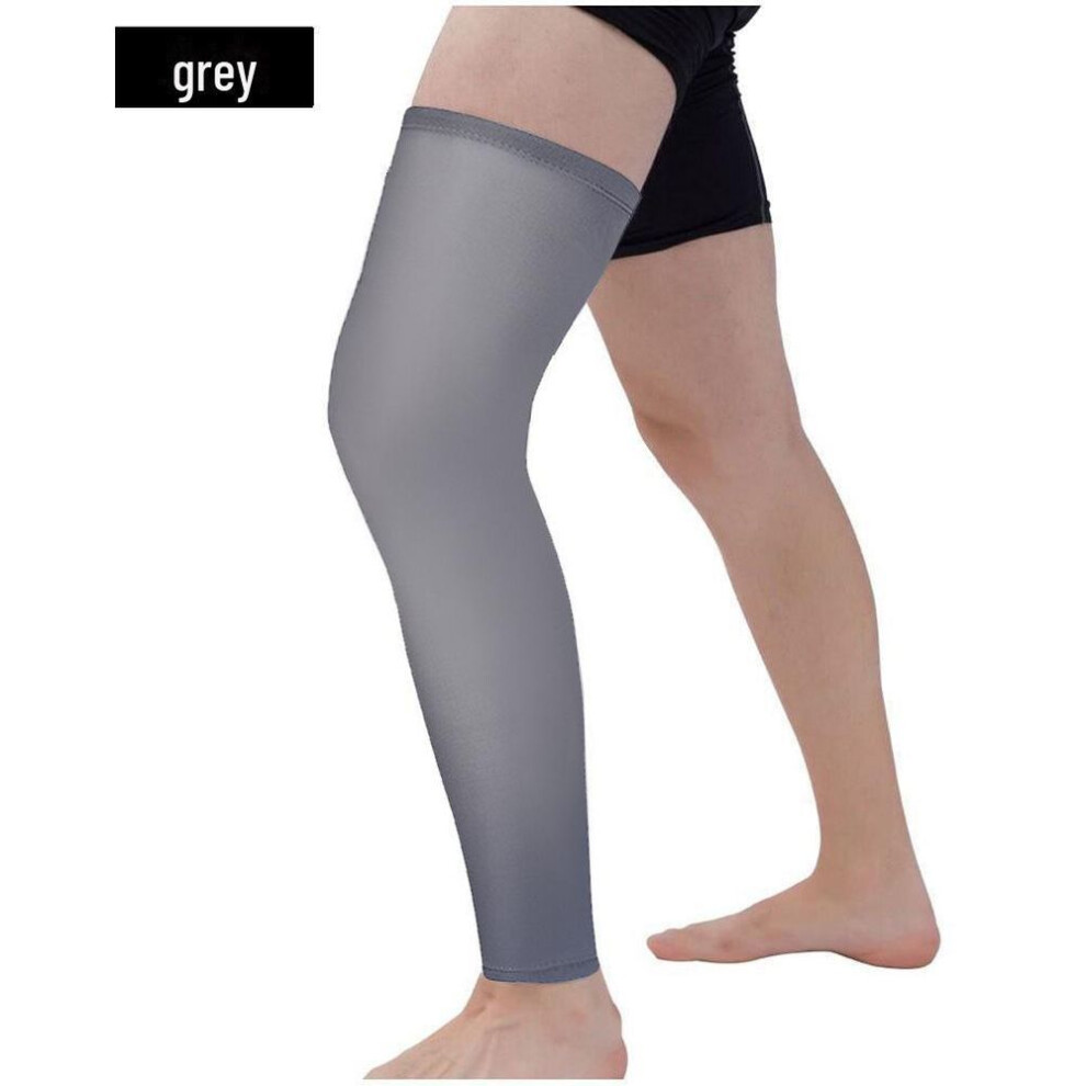 (gray, XXL) Outdoor Lycra Breathable Sunscreen Sports Leggings & Knee Pads For Basketball, Mountaineering, Cycling, And Running