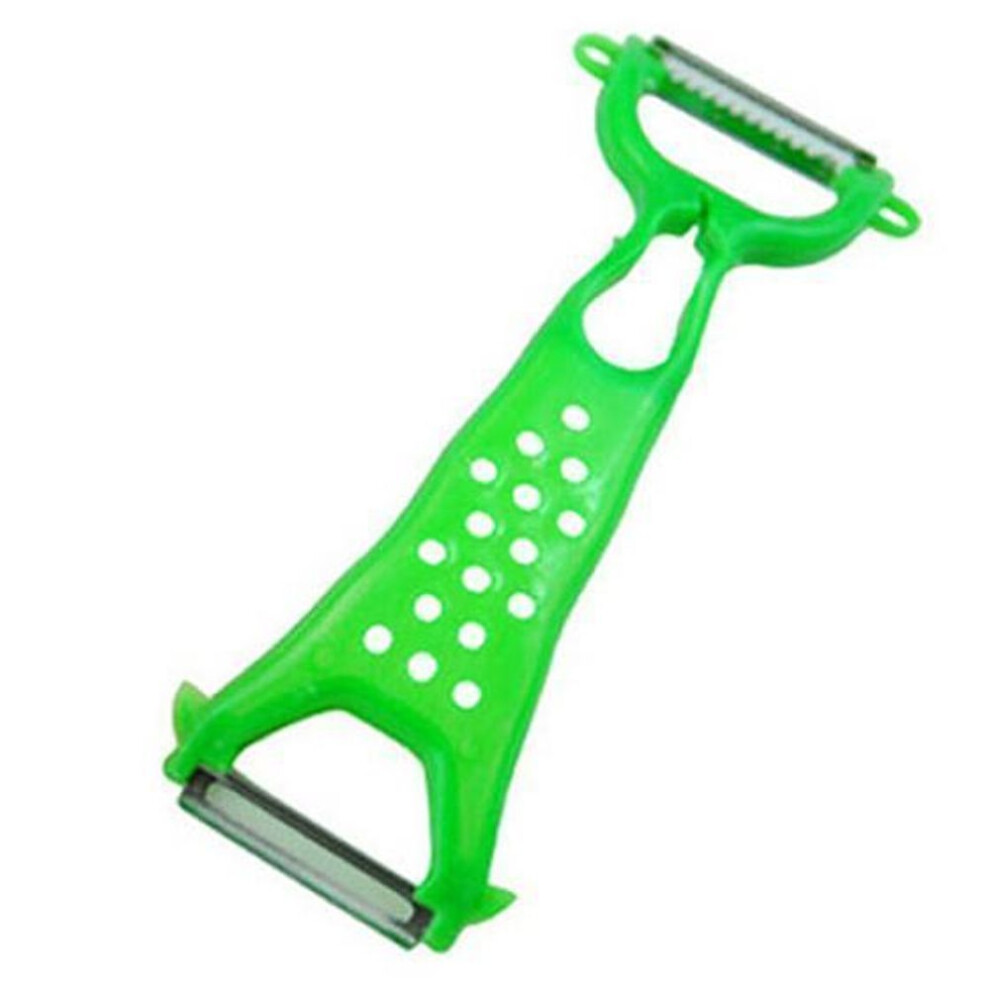 (green, One Size) Two Blades Vegetable Fruit Peeler Stainless Steel Julienne Cutter Kitchen Tool