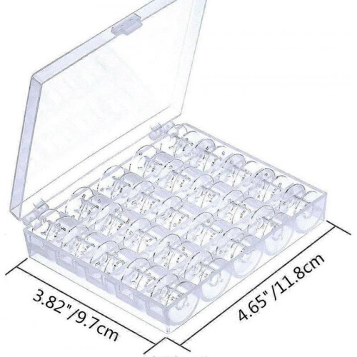 25pcs Clear Plastic Sewing Machine Bobbins with Bobbin Cases 1