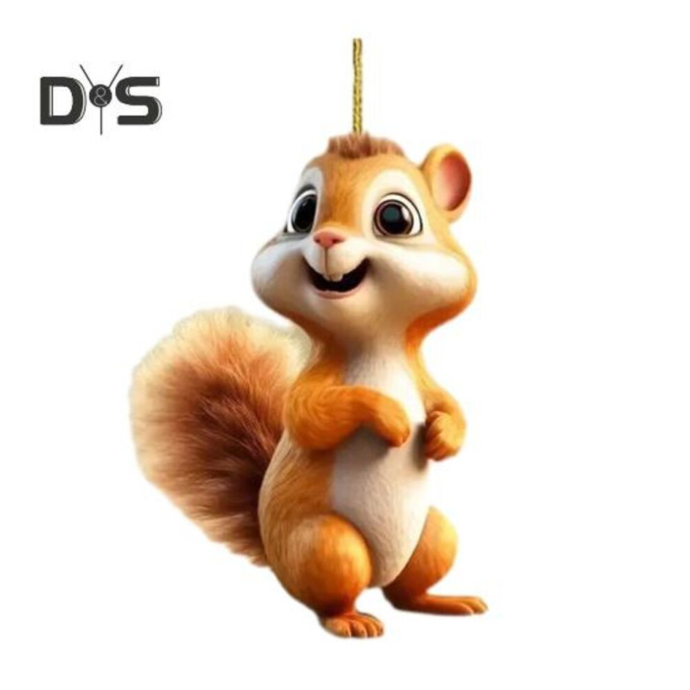 (Other, Squirrel) Car Pendant Squirrel Hanging Ornament With Lanyard Easy To Hang Versatile Use Keychain Decoration Car Accessory