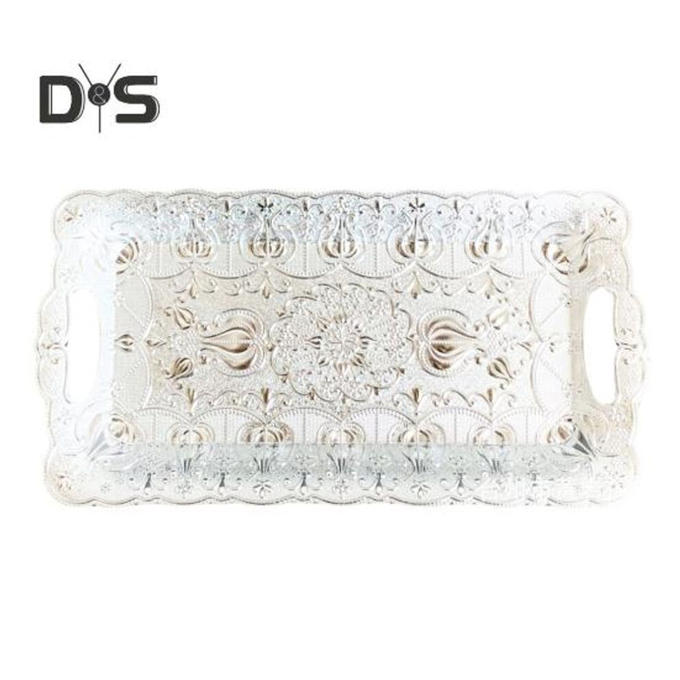 (silver) Fruit Plate Serving Tray For Party Unbreakable Fruit Platter Snacks Dessert Reusable Tray Christmas Restaurant Decor