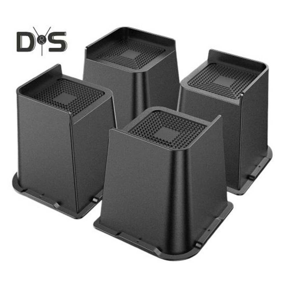 (as the picture, 6inch 4pcs) 4Pcs 5/6-Inch Furniture Riser Heavy Duty Bed Riser Support Up to 6000 Lbs Anti-slip Table Desk Couch Chair Sofa Cabinet Leg Lift Riser Heightening
