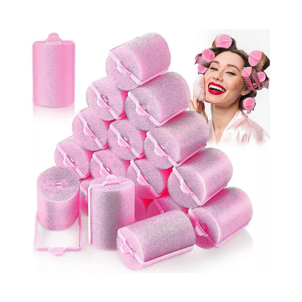 Botao Sponge Hair Rollers Large Soft Foam Hair Styling Curlers 40 Mm Large Size Hairdressing Curlers for Women And Kids((18pcs, Random Color)