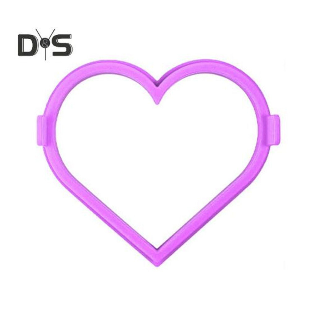 (pink) Silicone Pancake Mold Non-Stick Egg Ring Omelet Round Breakfast Tools Heart-Shaped Reusable Cooking Mold for Candies Cookies Cakes Kitchen Party