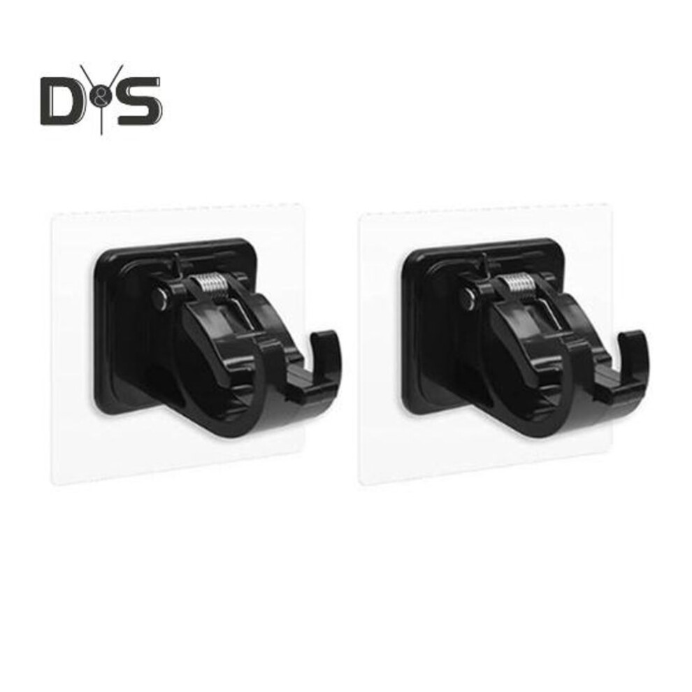 (black, 2pcs) 2/6Pcs Shower Rod Holders with Strong Adhesive Shock-Resistant Simple Installation Towel Hanger Curtain Rod Brackets