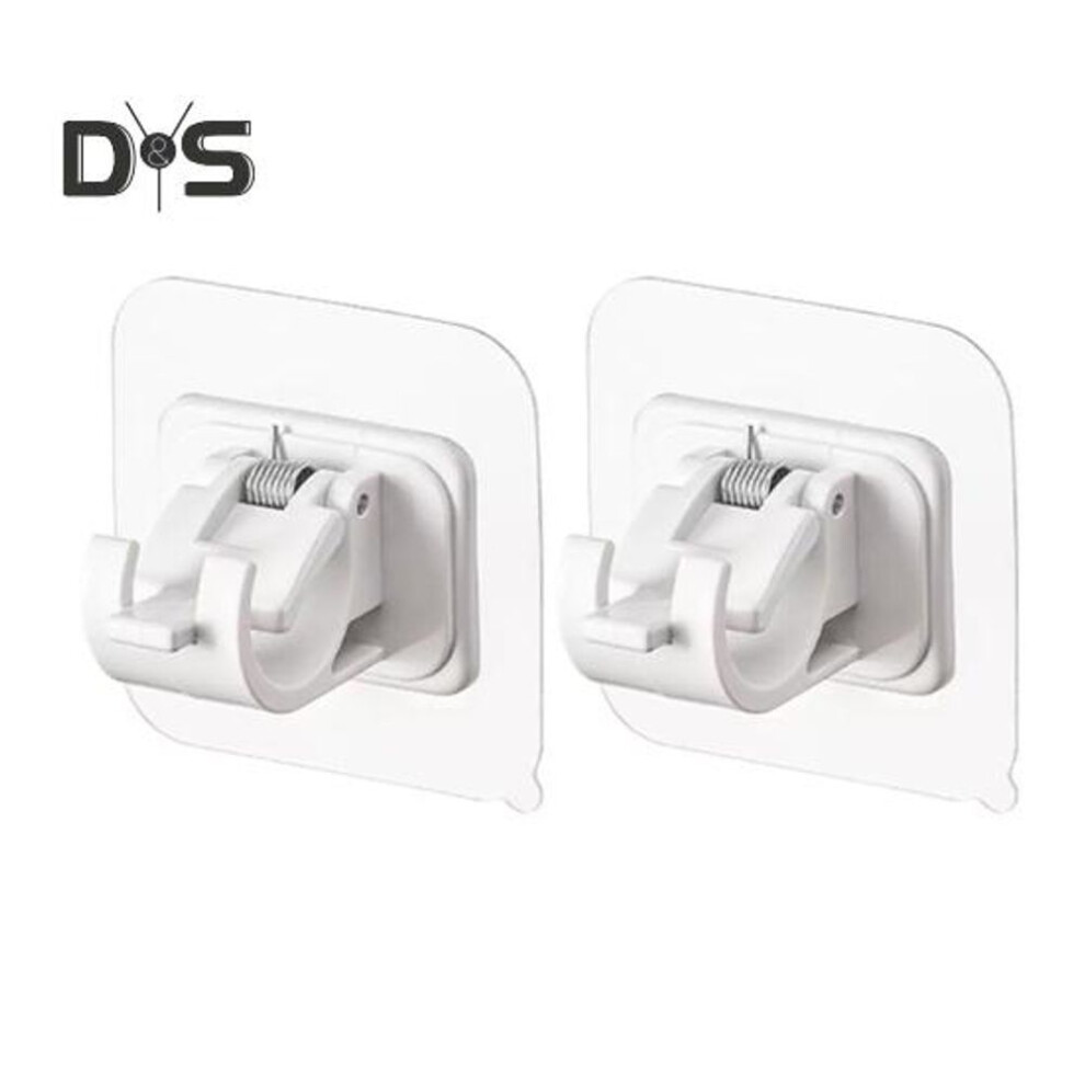 (white, 2pcs) 2/6pcs Shower Rod Holders With Strong Adhesive Shock-resistant Simple Installation Towel Hanger Curtain Rod Brackets