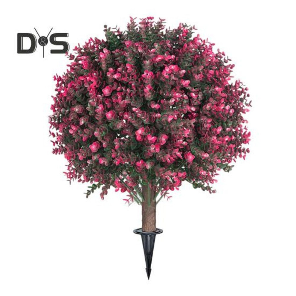 (as the picture, 1pc) 1/2pcs Artificial Rose Boxwood Topiary Ball Tree With Stake Uv Resistant Faux Greenery Shrubs Outdoor Garden Porch Patio Fake Boxwood Plants Bush
