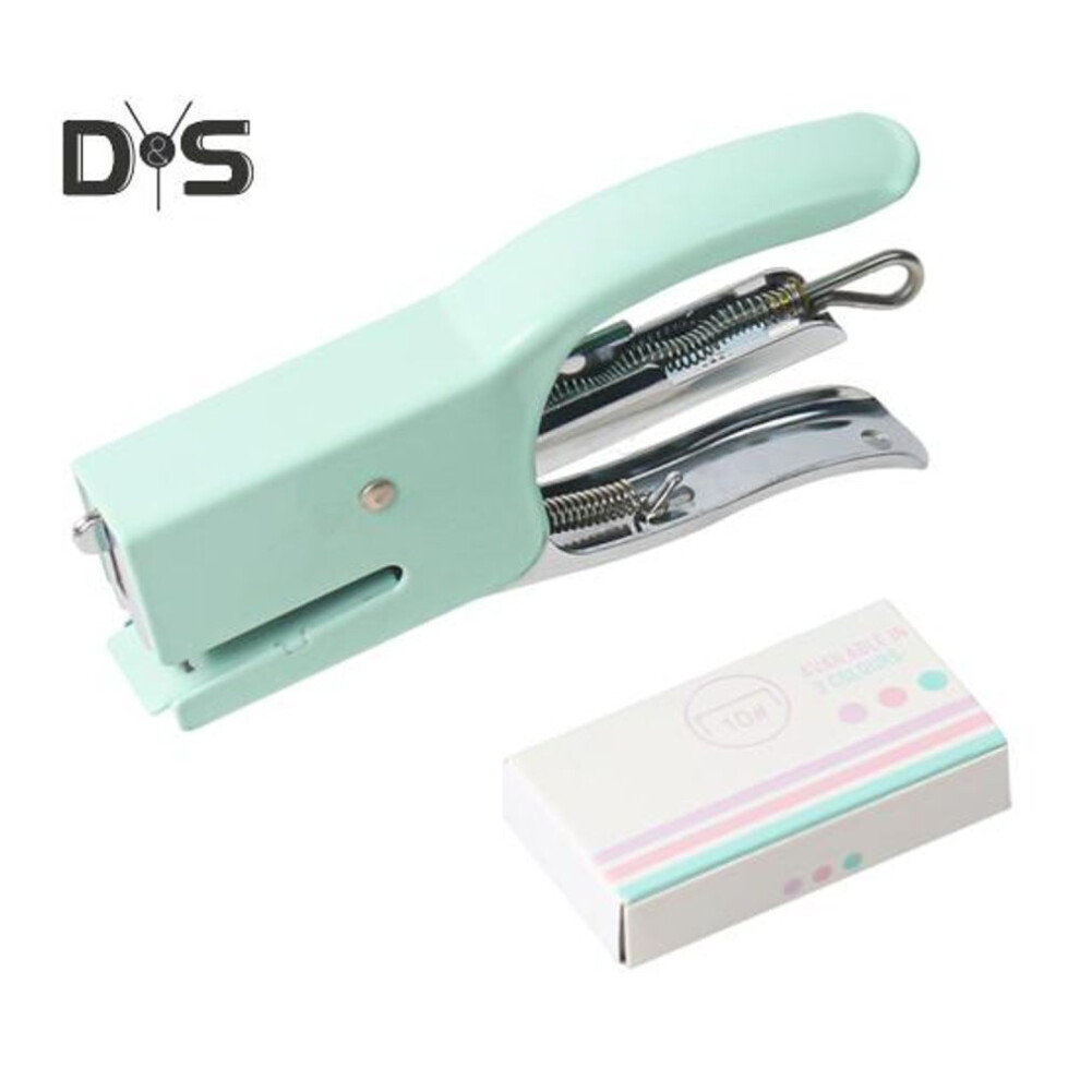(green, 1 Set) Small Hand-held Stapler 10-16 Sheet Capacity Stapler with 750 Staple Mini Desktop Stapler for Office School Home Travel