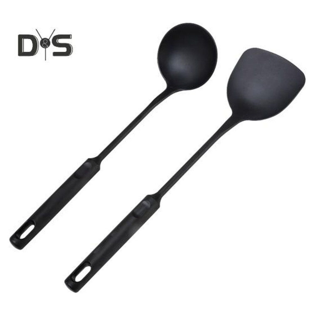 (as the picture, Sets) Wok Spatula And Ladle Set Extended Handle Spatula Smooth Edges Soup Spoon Scratch-free Cooking Utensil