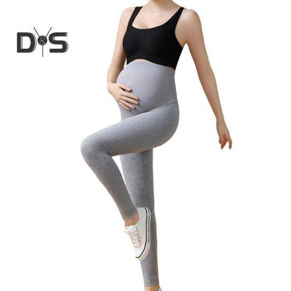 (light grey, M) Pregnancy Leggings High Waist Skinny Maternities Clothes Pregnant Women Belly Support Knitted Leggings Body Shaper Trousers