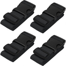 Luggage Strap Suitcase Straps Belts Travel Accessories, 4-Pack, Black