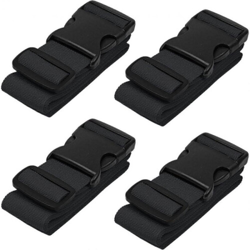 Luggage Strap Suitcase Straps Belts Travel Accessories, 4-Pack, Black