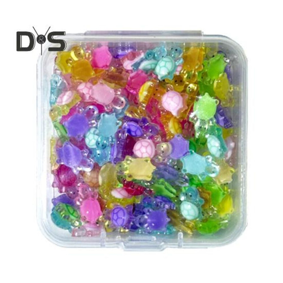 (as the picture, M) 100 Pcs Mini Resin Turtle Statues Glow In Dark Tiny Turtle Figurines Miniature Animals For Fairy Garden Decor Diy Crafts Potted Plants Cake Toppers