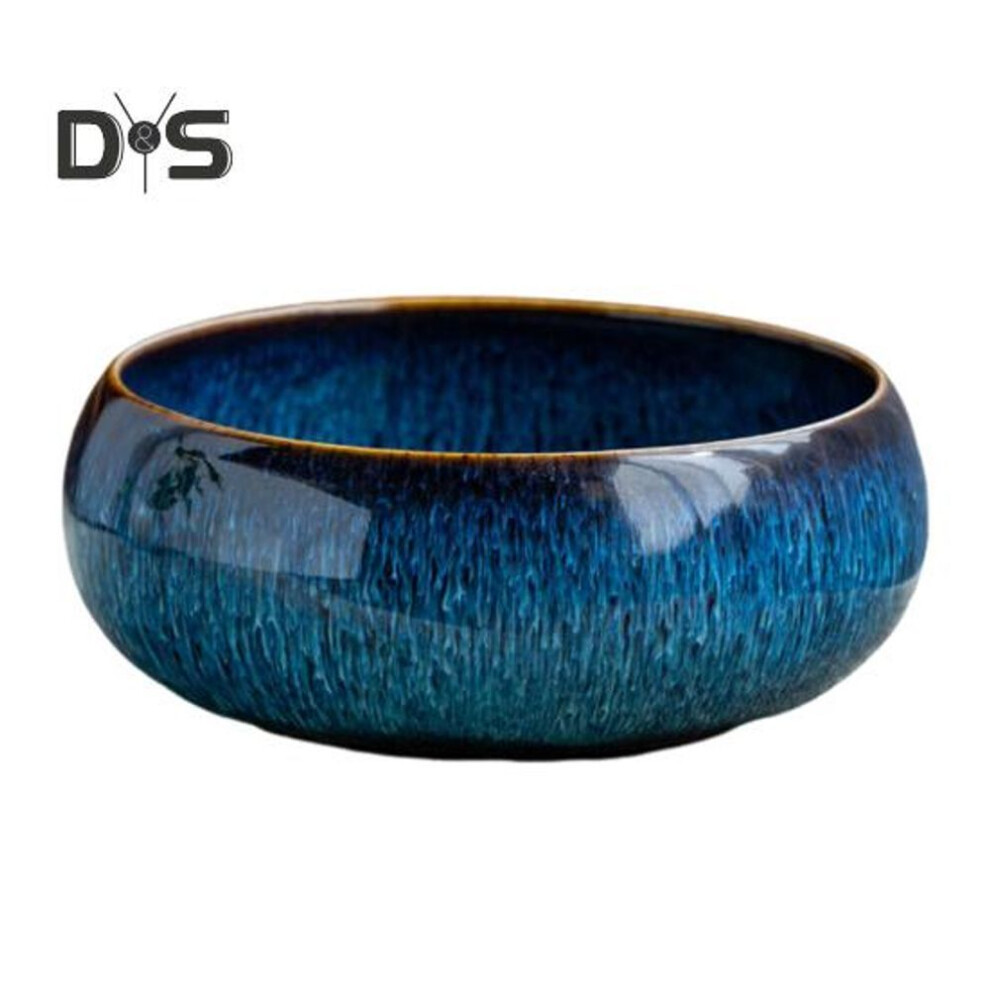 (as the picture, A) Ceramic Lotus Planter Large Caliber Non-Porous Round Vase Colorful Flow Glaze Daffodil Bowl Flower Pot for Aquatic Plants Bowl Lotus Hydroponics