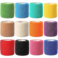 12pcs 1 X 5 Yards | Self Adhesive Bandage Wrap, Athletic Elastic Cohesive Bandage for Sports Injury,strain,knee & Wrist,ankle Sprains & Swelling First