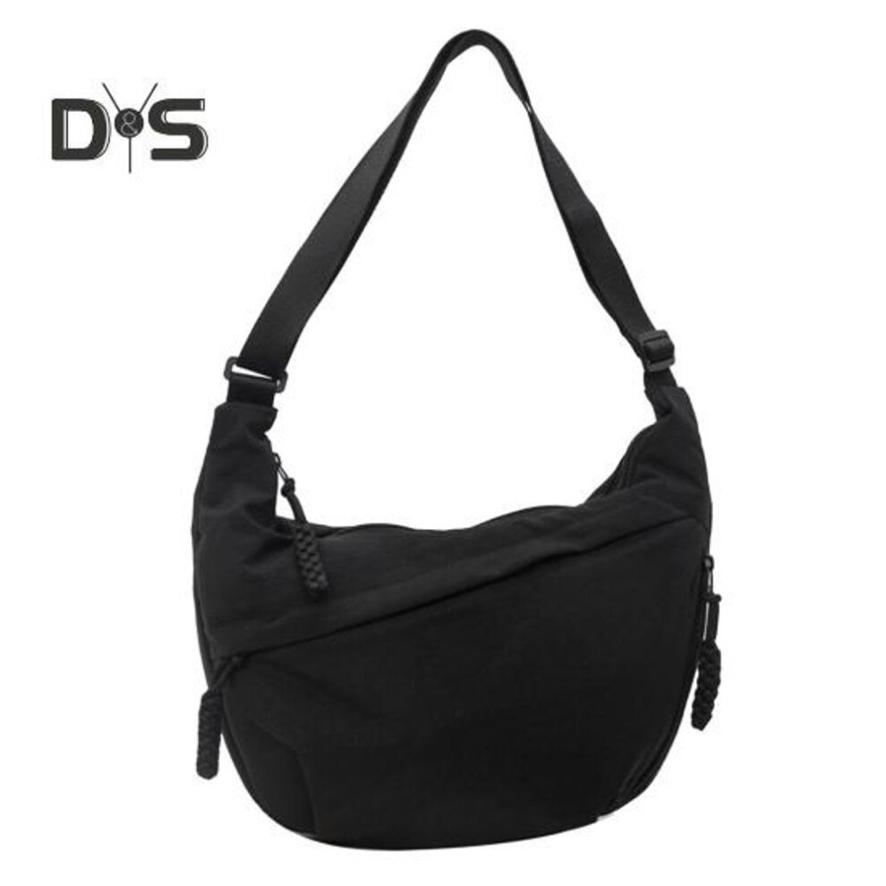 (black) Women Crossbody Bag with Adjustable Strap Large Capacity Dumpling Bag Zipper Closure Multi-Pocket Design Sling Bag for Everyday Use