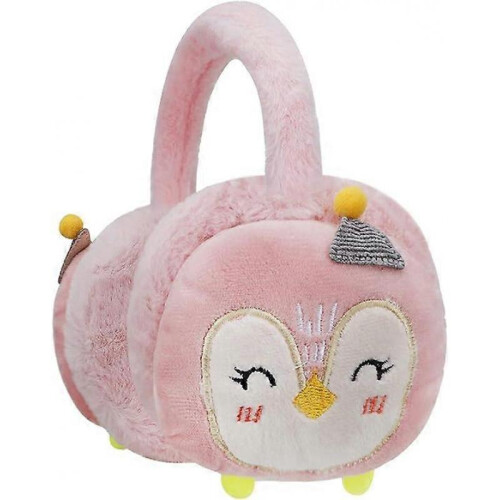 Cute penguin plush earmuffs, warm, windproof and adjustable, perfect for winter