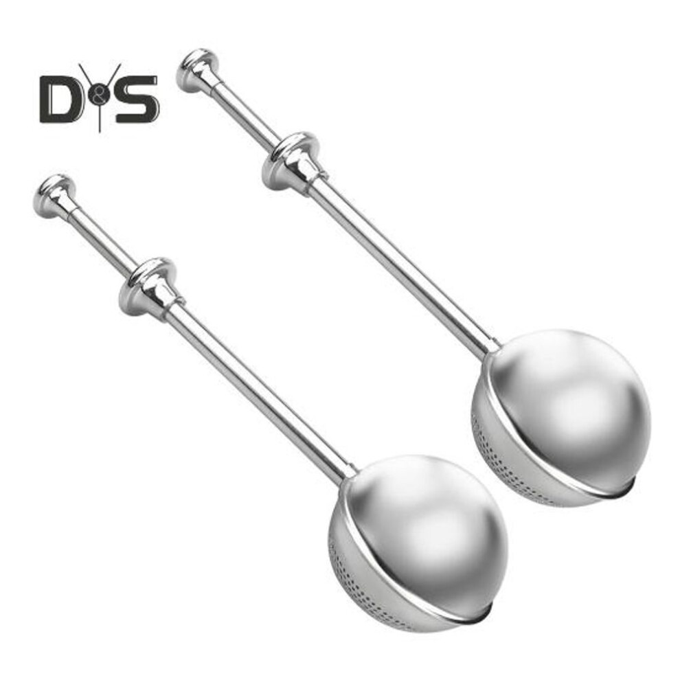 (as the picture, B) 2Pcs Tea Strainer Infuser Stainless Steel Fine Mesh Ball for Loose Leaf Tea Easy Clean Tea Infuser Baking Supplies Sugar Flour Duster