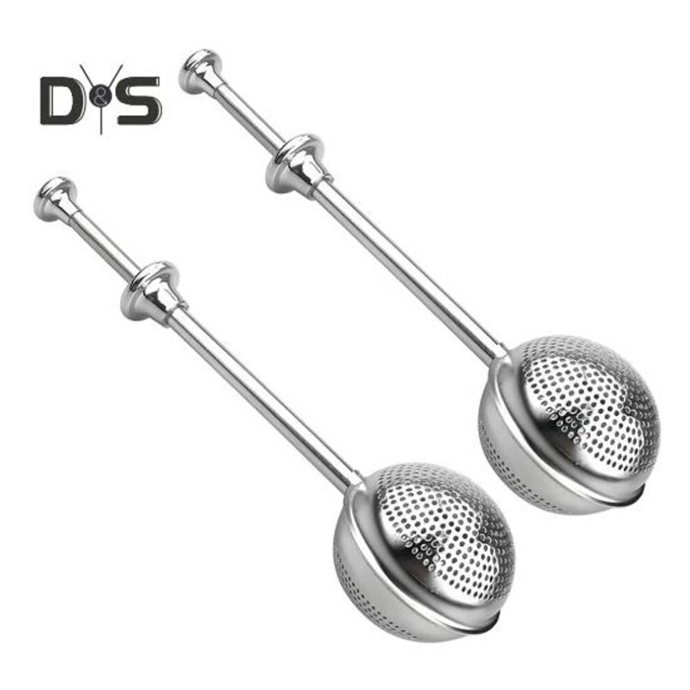(as the picture, A) 2pcs Tea Strainer Infuser Stainless Steel Fine Mesh Ball For Loose Leaf Tea Easy Clean Tea Infuser Baking Supplies Sugar Flour Duster