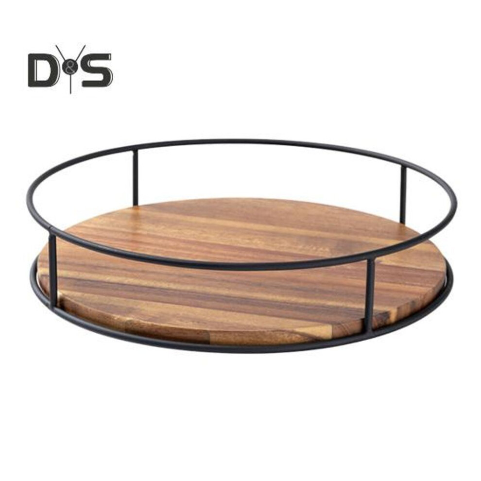 Storage Tray Organizer Multifunctional 360-degree Rotation Wooden Lazy Susan Turntable Kitchen Countertop Organizer