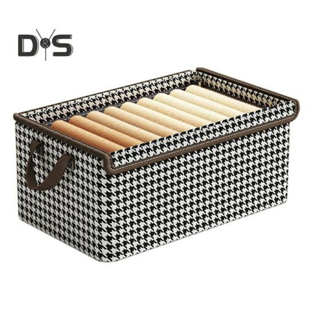 (black white) Clothes Storage Basket with Reinforced Handle Large Capacity Stackable Storage Bin with Lid Clothing Organizer