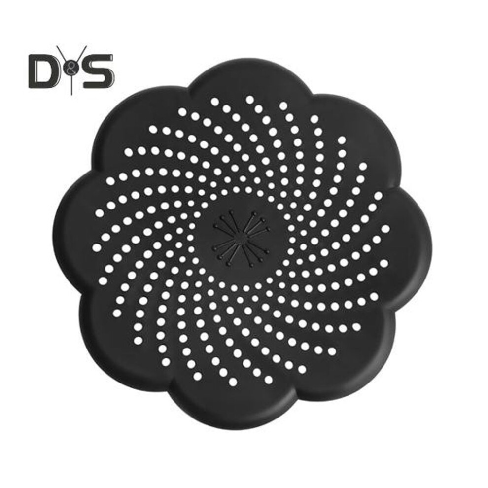 (black) Sink Strainer Silicone Anti-blocking Drain Filter Flower Design Odor Seal Kitchen Bathroom Accessory Sewer Outfall Mesh Trap