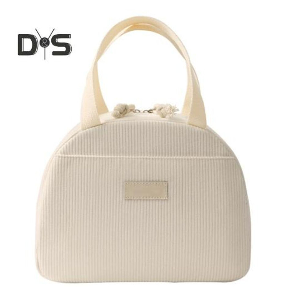 (as the picture, Stripe) Lunch Bag with Handle Zipper Closure Large Capacity Waterproof Portable Insulated Cooler Lunch Case Reusable Lunch Box