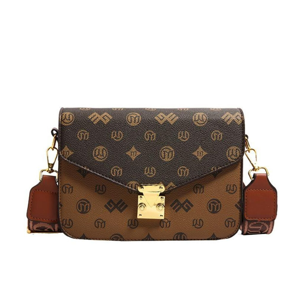 (brown) 2025 New Luxury Fashion Printed Women's One Shoulder Handheld Bag Hot Sale Small Square Bag Versatile High Quality Crossbody Bag