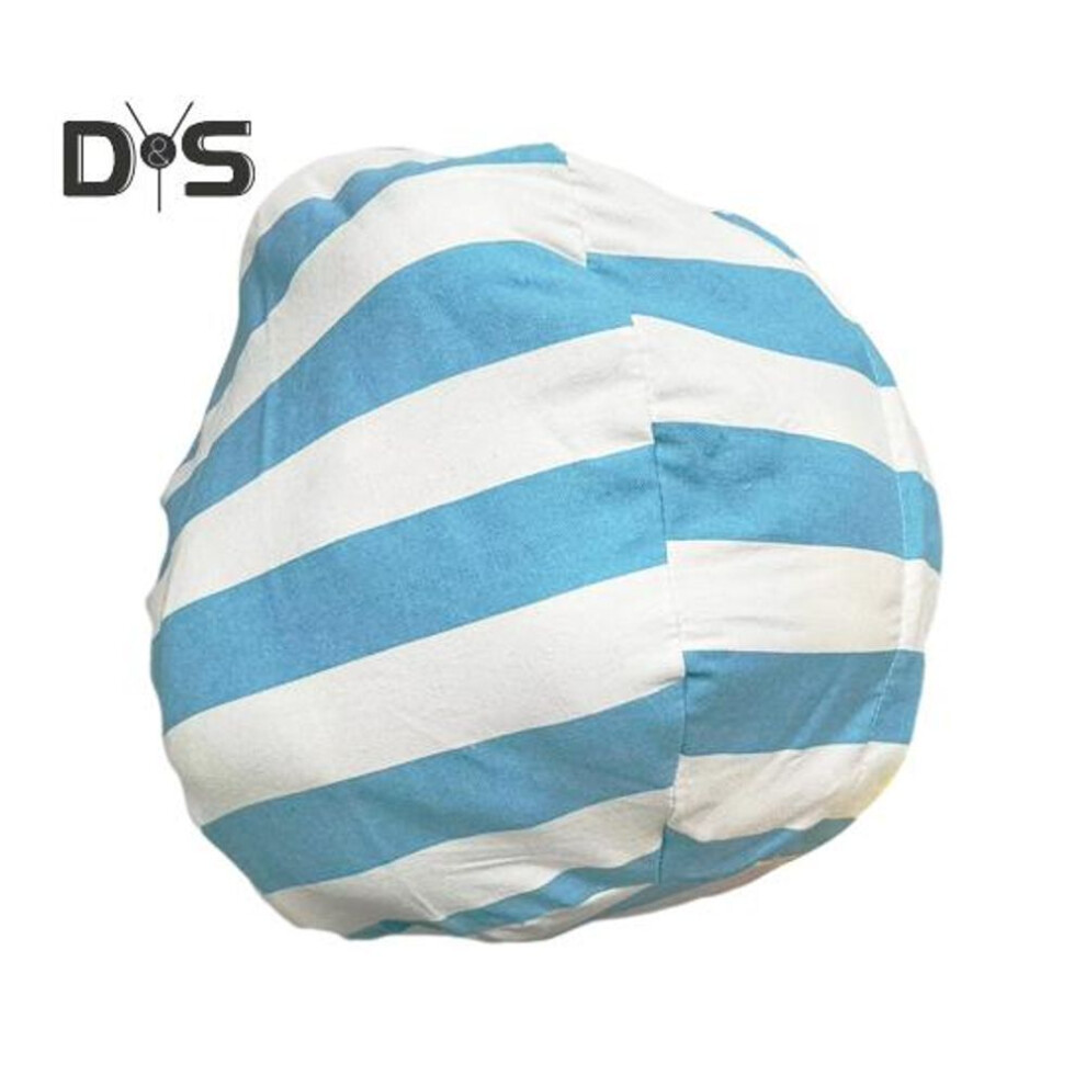 (light blue, S) Plush Toy Storage Bag Large Capacity Zipper Closure Striped Design Organizer For Toys Clothes Quilts Stuffed Animal Storage Bag For Home Bedroom