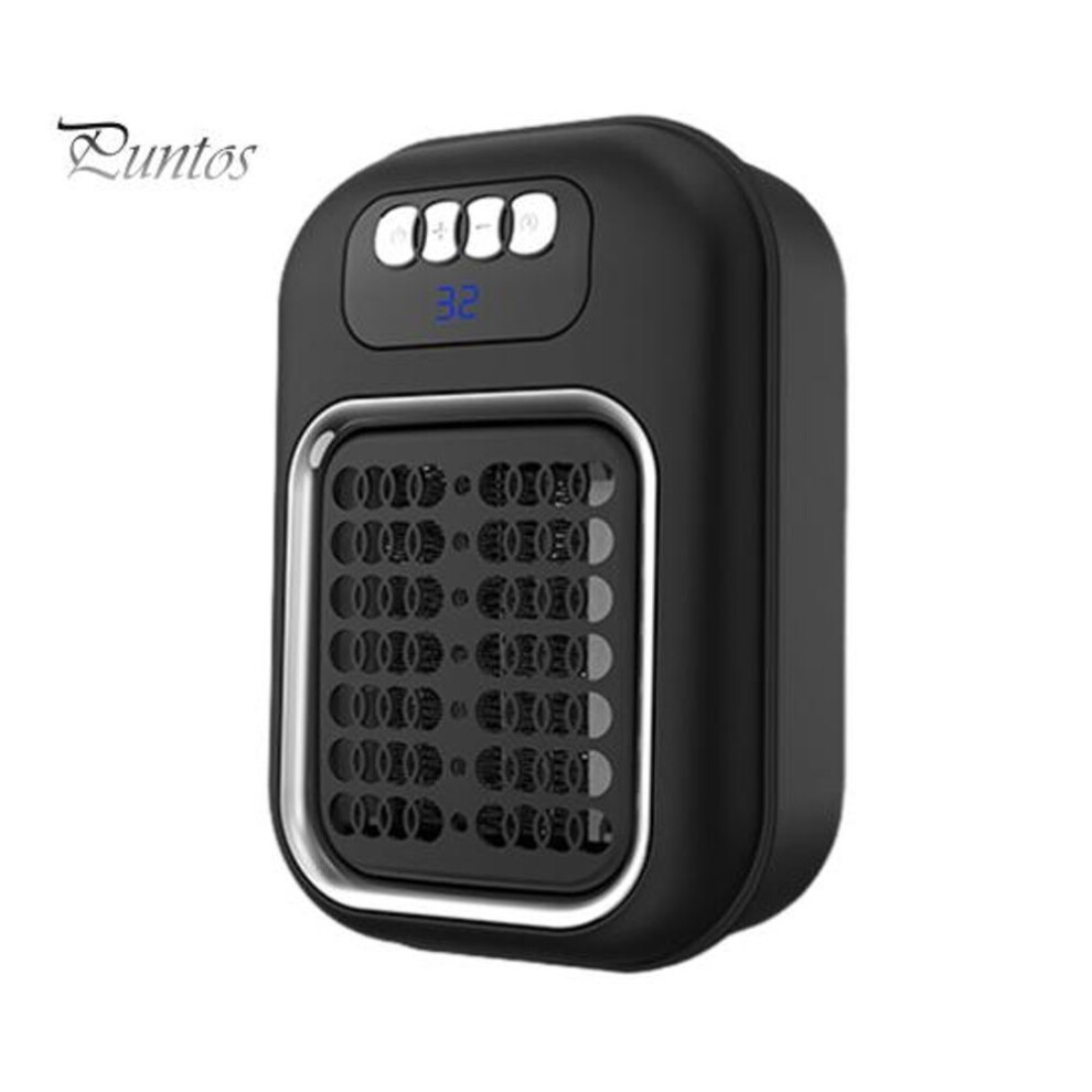 (black, UK) Electric Warmer Small Household Heater Wide-Angle Airflow Fast Heating Portable Wall Mounted Hot Fan Silent Office Room Heater